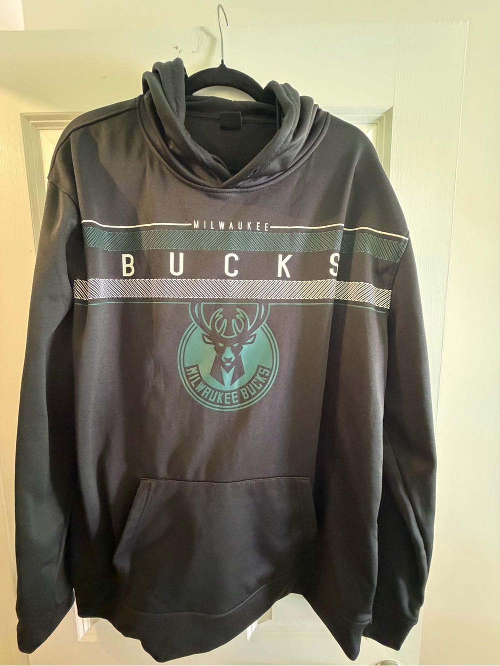 NBA Milwaukee Bucks Black Hoodie with Teal Logo